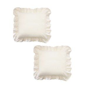 NWT Set of Fresh Ideas Ivory Ruffled Euro Shams